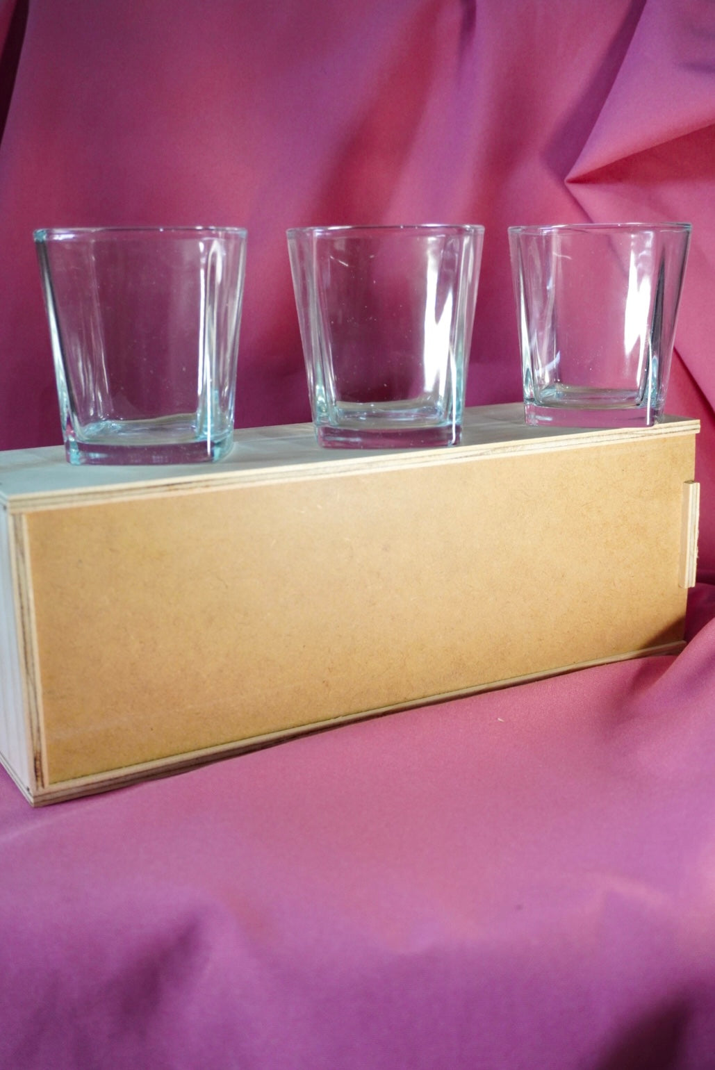Set de 3 vasos whiskeros+ caja personalizada