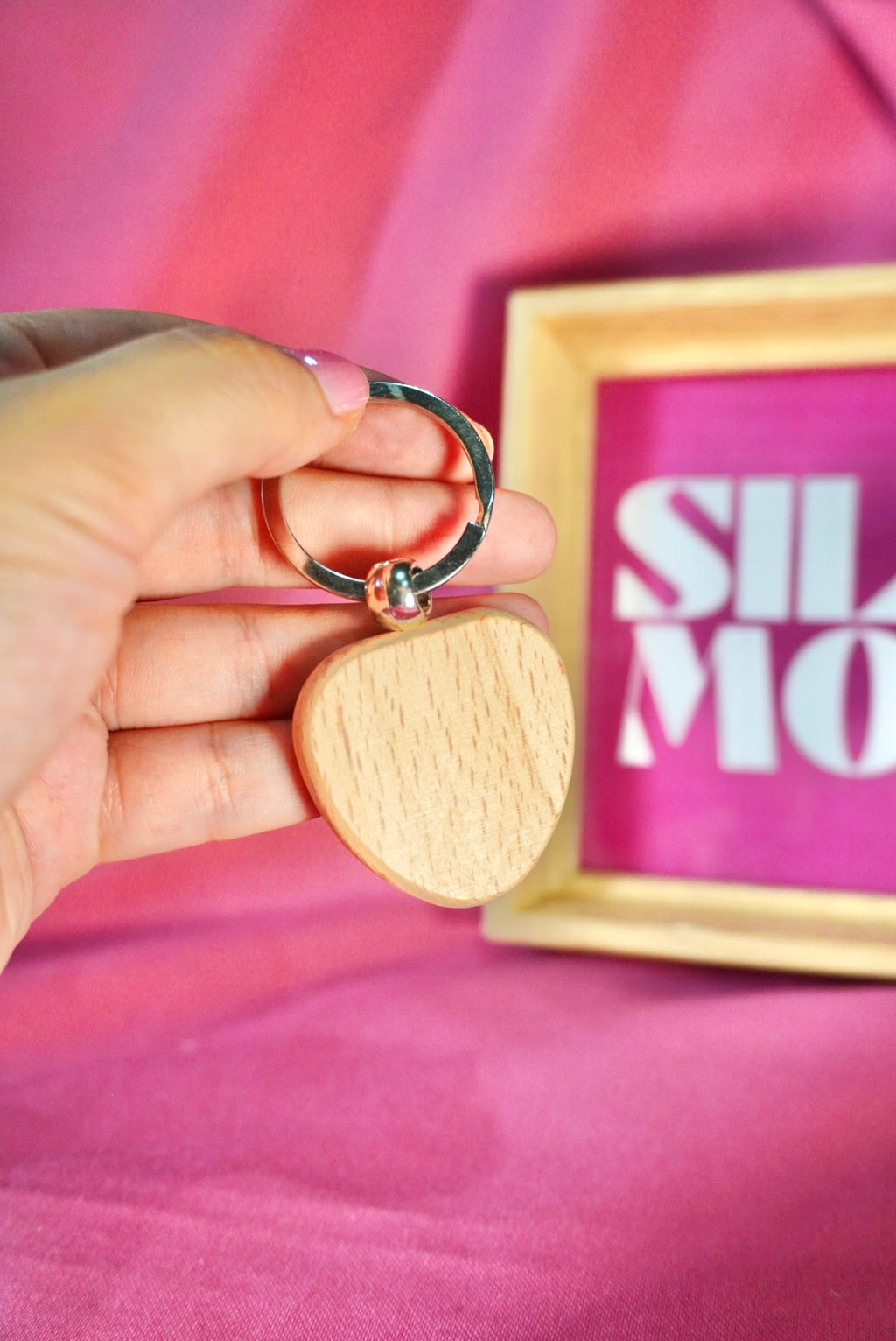 Llavero de madera corazón