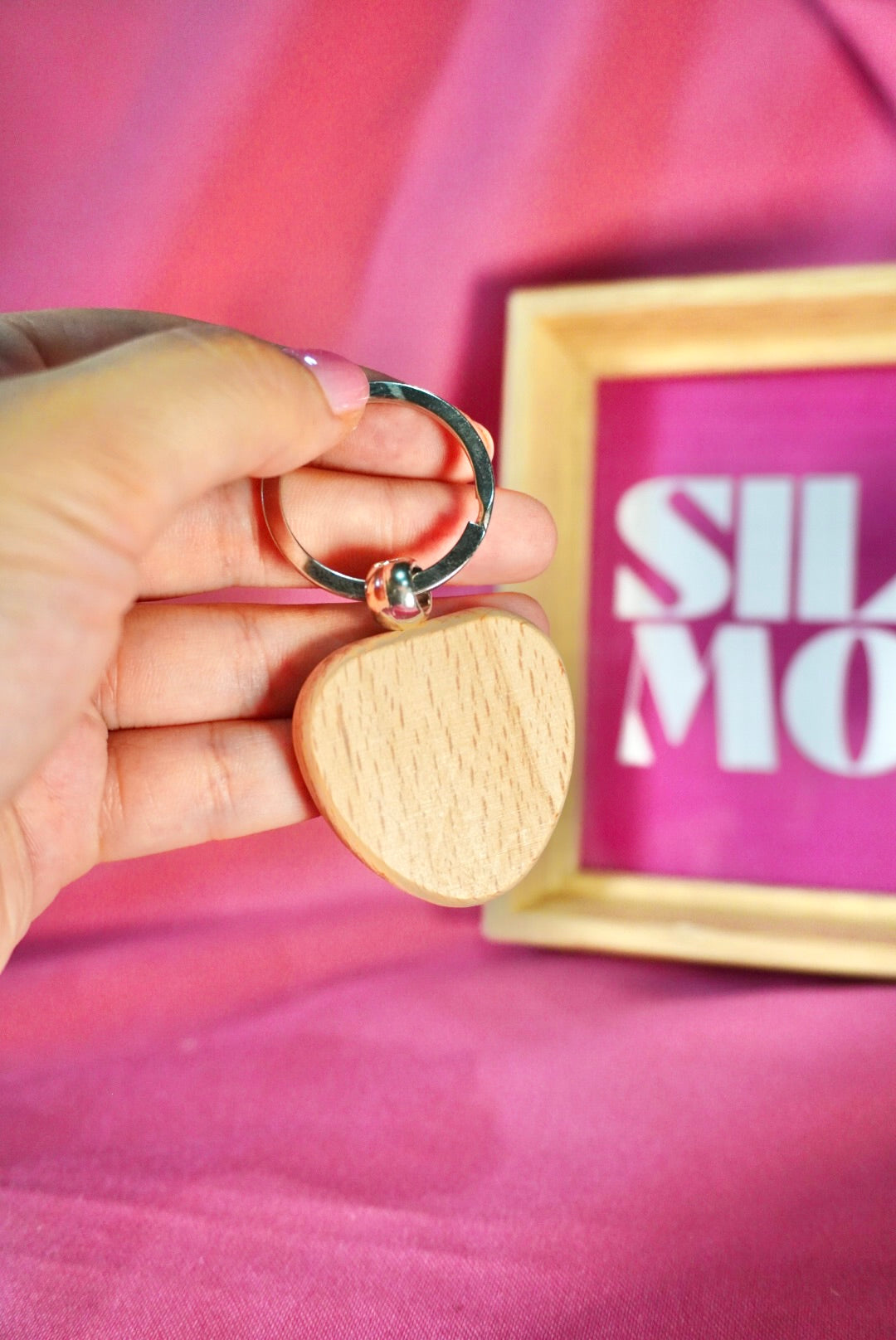 Llavero de madera corazón
