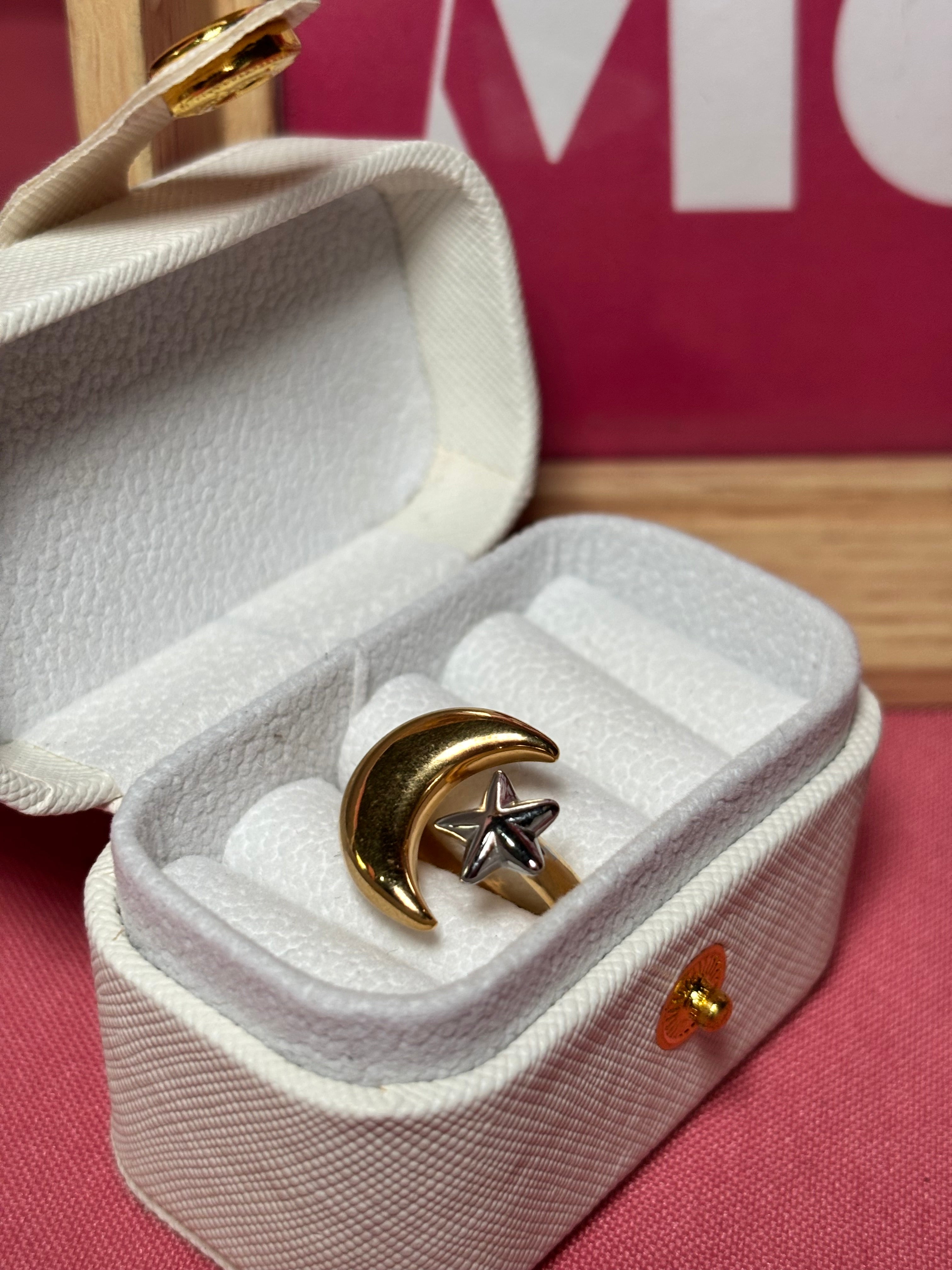 Anillo luna y estrella